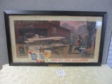 FRAMED PABST BLUE RIBBON POSTER