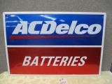 STAMPED ALUMINUM A/C DELCO BATTERIES SIGN