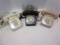 WHITE PUSH BUTTON, BLACK & BEIGE (ROTARY) PHONES