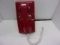 WALL MOUNT ROTARY PHONE (RED )W WHITE CORD