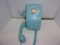 WALL MOUNT ROTARY PHONE (BLUE) W/ OFFSET RECEIVER HOOK