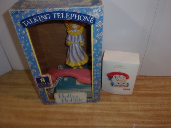 "HOLLY HOBBIE " NOVELTY PHONE & CHATTERBOX ORNAMENT