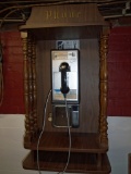 WALL HUNG PAY PHONE IN WOODEN CASE