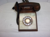 ROTARY PHONE WITH MARBLE LOOKING FACE