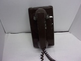 WALL MOUNT PUSH BUTTON PHONE (BROWN)