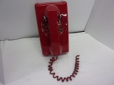 WALL MOUNT ROTARY PHONE (RED )