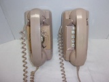 PAIR OF WALL MOUNT PHONES (BEIGE/TAN)