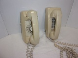 PAIR OF WALL MOUNT PHONES (OFF WHITE)