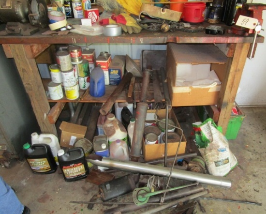 contents of bench and items on floor, does not include bench