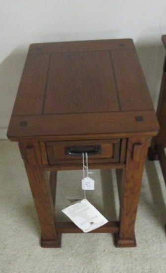 Mission Oak End Table, Walnut Inlays