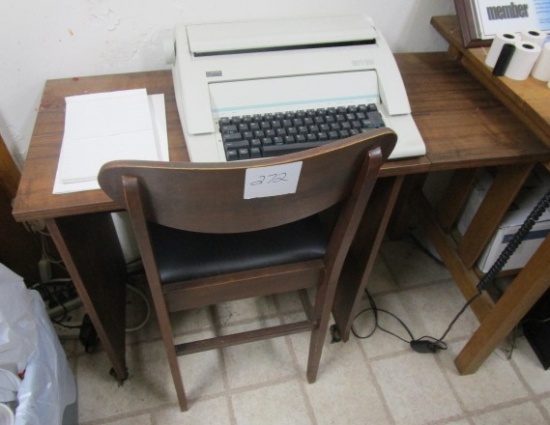 Typewriter, Stand, and Chair