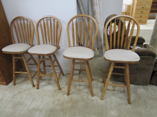 4 Counter Height Stools, 1 Has Split In Seat