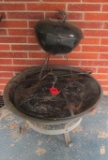 FIRE PIT AND WEBER MINI GRILL