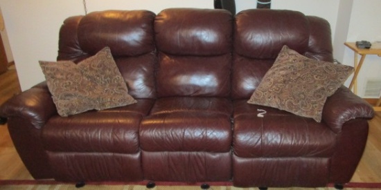 LEATHER COUCH WITH RECLINERS