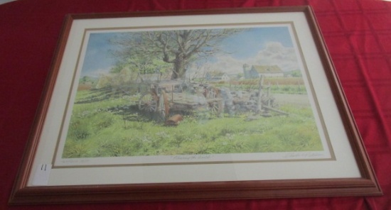 CHARLES L PETERSON PRINT, CLEARING THE FIELD