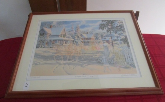 CHARLES L PETERSON PRINT, SLEIGH BELLS RINGING