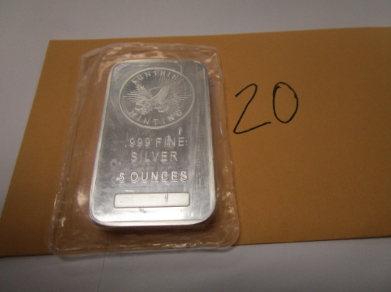 SUNSHINE MINTING 5 OUNCE SILVER BAR