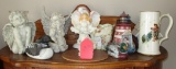 GROUP OF ITEMS, TOP OF CHINA CABINET