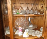 GROUP OF ITEMS, TOP 2 SHELVES OF CHINA CABINET