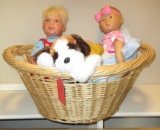 BASKET AND DOLLS