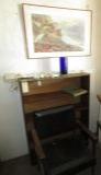 GROUP OF ITEMS INCLUDING PICTURE, CHAIR, BOOKCASE