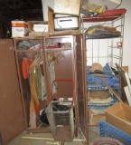 CABINET, WIRE RACK, AND CONTENTS