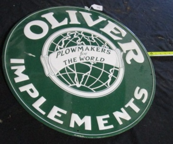 OLIVER IMPLEMENT SIGN, TIN, SINGLE SIDED, REPRODUCTION