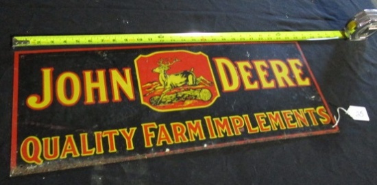JOHN DEERE IMPLEMENT SIGN, TIN, SINGLE SIDED, REPRODUCTION
