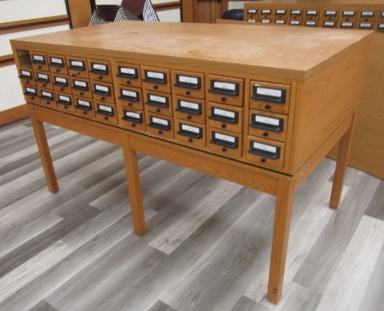 CARD CATALOG CABINET DIMENSIONS 67.5'' X 36.5''