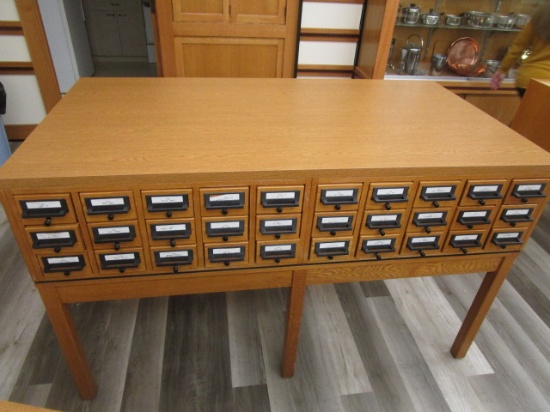 CARD CATALOG CABINET DIMENSIONS 67.5'' X 36.5''