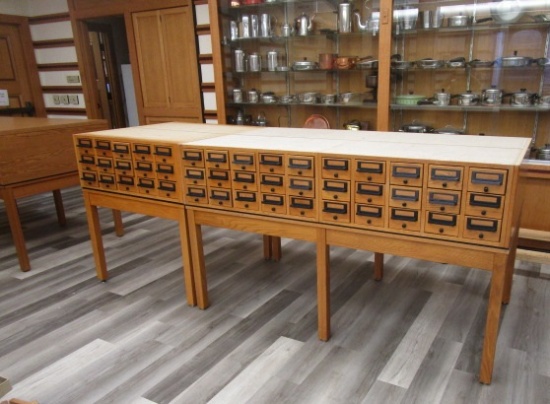 CARD CATALOG CABINET DIMENSIONS 102'' X 36.5''