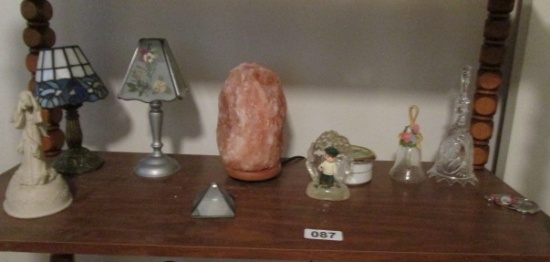 GROUP OF ITEMS, BELLS LAMPS