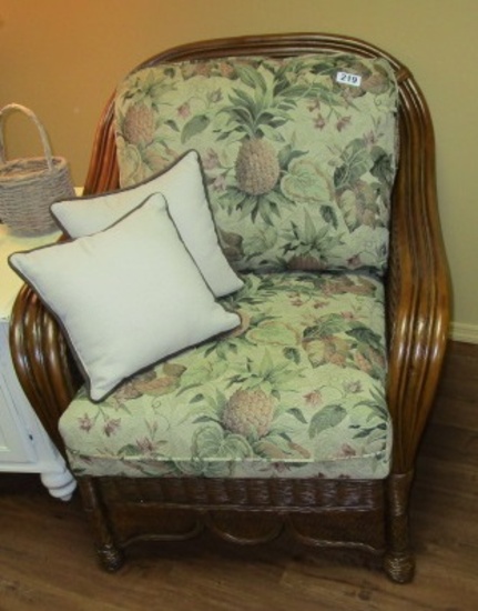CHAIR WITH OTTOMAN, MATCHES LOT #218