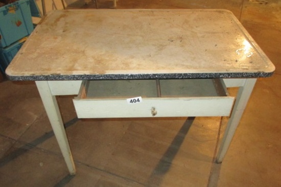 GRANITE TOP TABLE WITH DRAWER