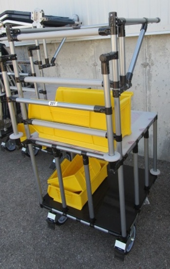 CART WITH YELLOW BINS