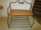Longaberger wrought iron bakers rack with wooden shelf
