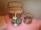 3 Longaberger baskets, Easter, 1997 inaugural basket, valentines basket