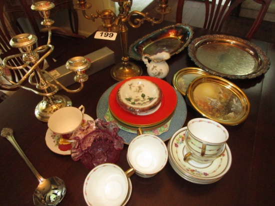 Group of dishes, silver plate items