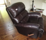 Brown leather recliner