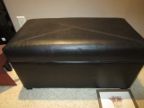 Black storage ottoman