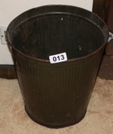 Vintage metal trash can