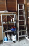Shelf of items, ladder
