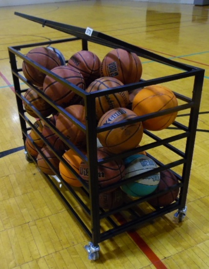 Cart on Wheels and Basketballs.