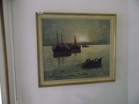 pair of framed pictures, ships