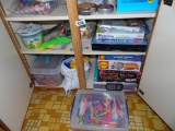 Contents of cabinets, crayons and games