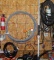 wire, belts, hose, air regulator, fire extinguisher