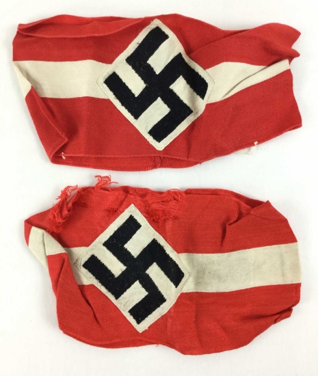 (2) Ww2 German Hitler Youth Swastika Armbands