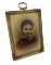 Antique Hand Painted Portrait In Frame