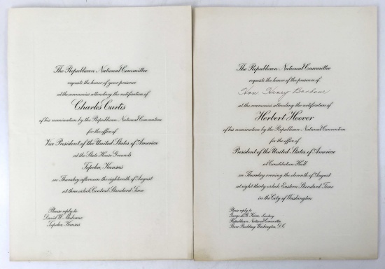 1932 Republican National Committee Invitations