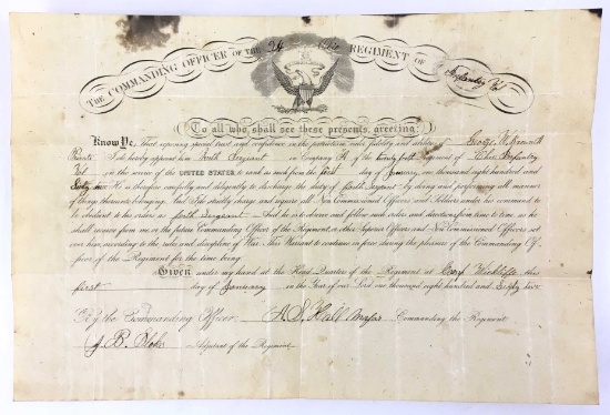 Civil War Officers Commission Document